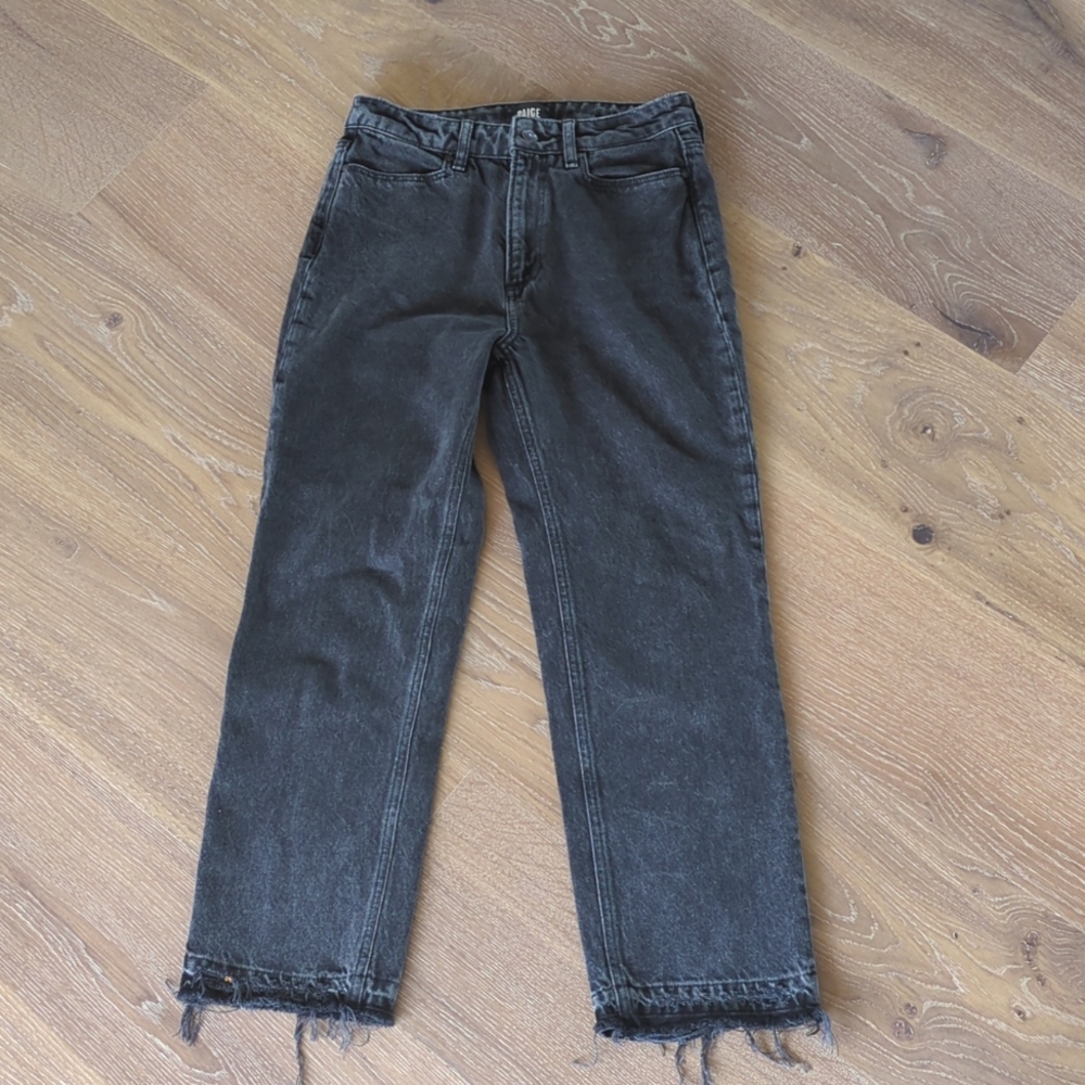 Paige black jeans Sarah straight ankle. Women's size 27